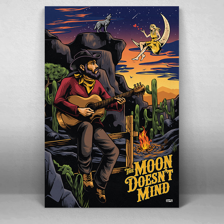 The Moon Doesn't Mind Western Art Print