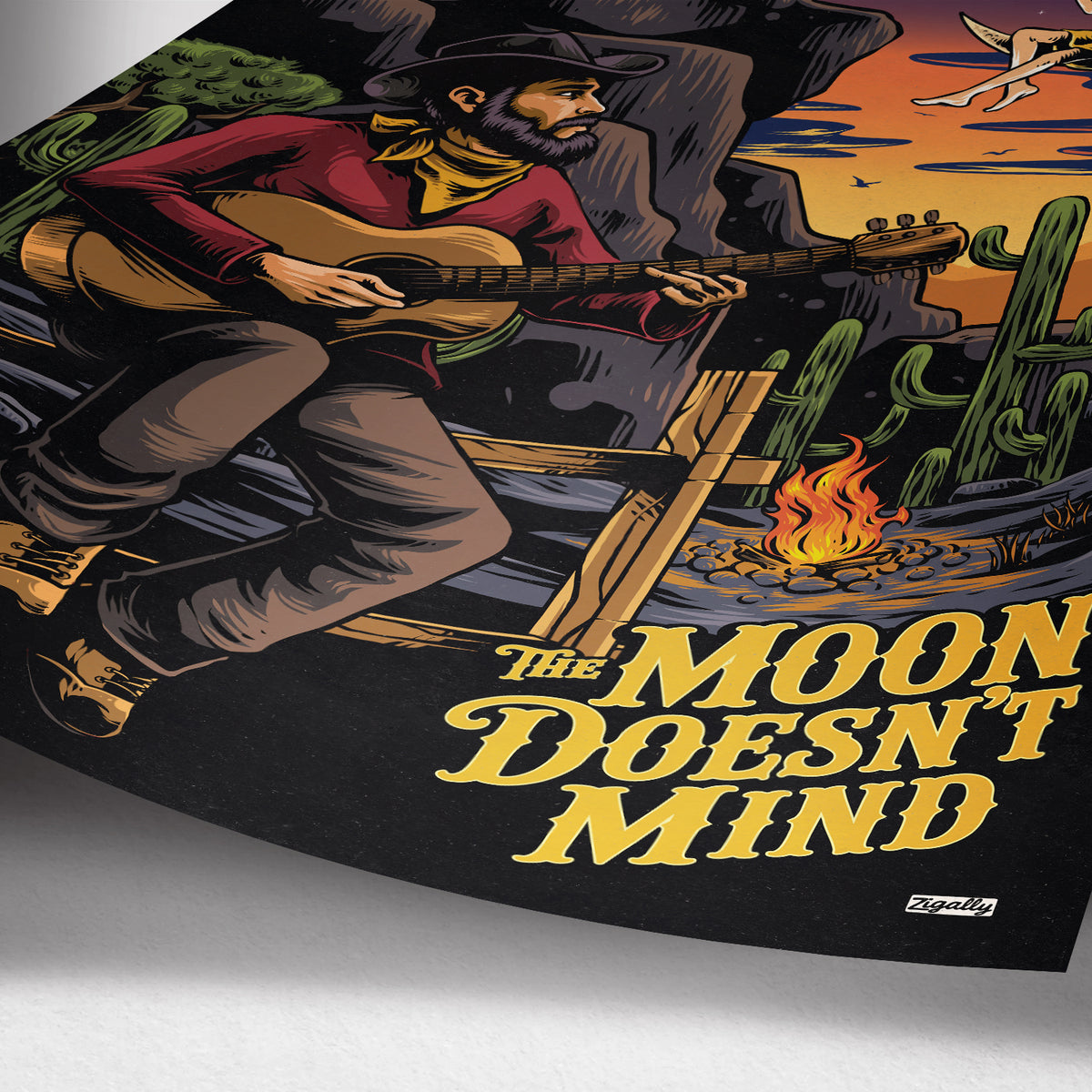 The Moon Doesn't Mind Western Art Print