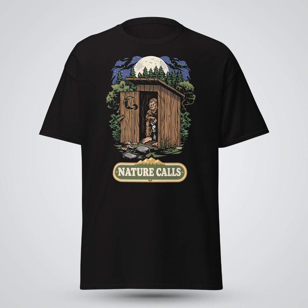 Nature Calls Bigfoot T-Shirt. 🌲👣