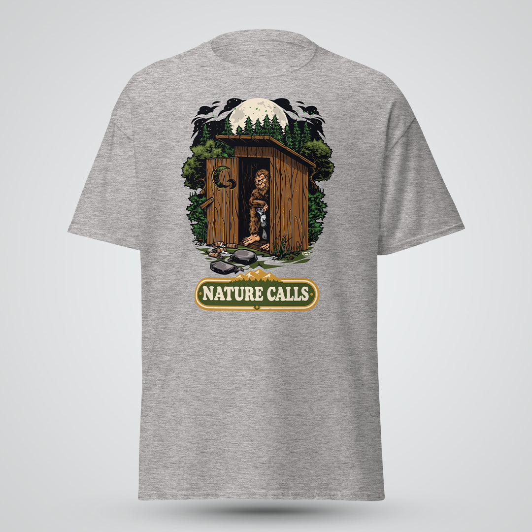 Nature Calls Bigfoot T-Shirt. 🌲👣