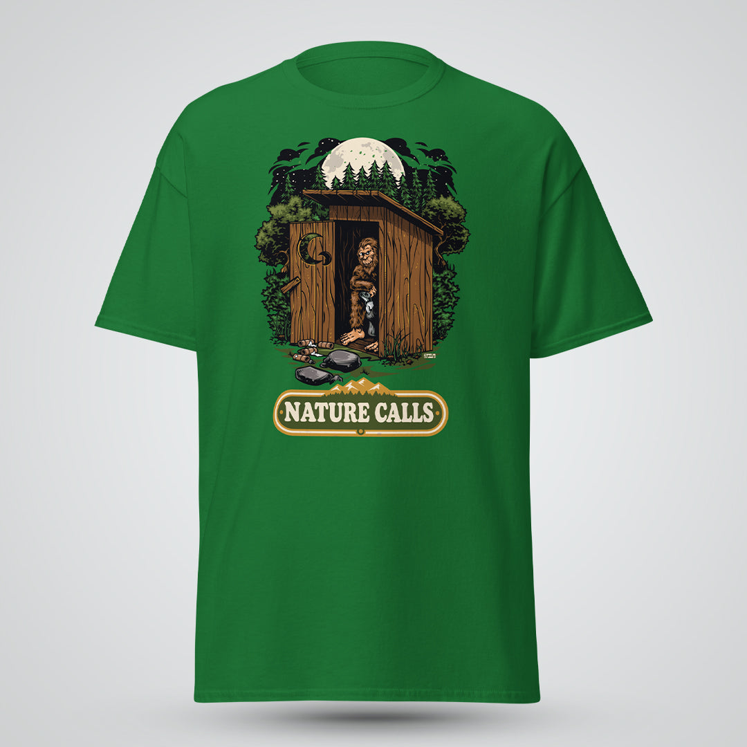 Nature Calls Bigfoot T-Shirt. 🌲👣
