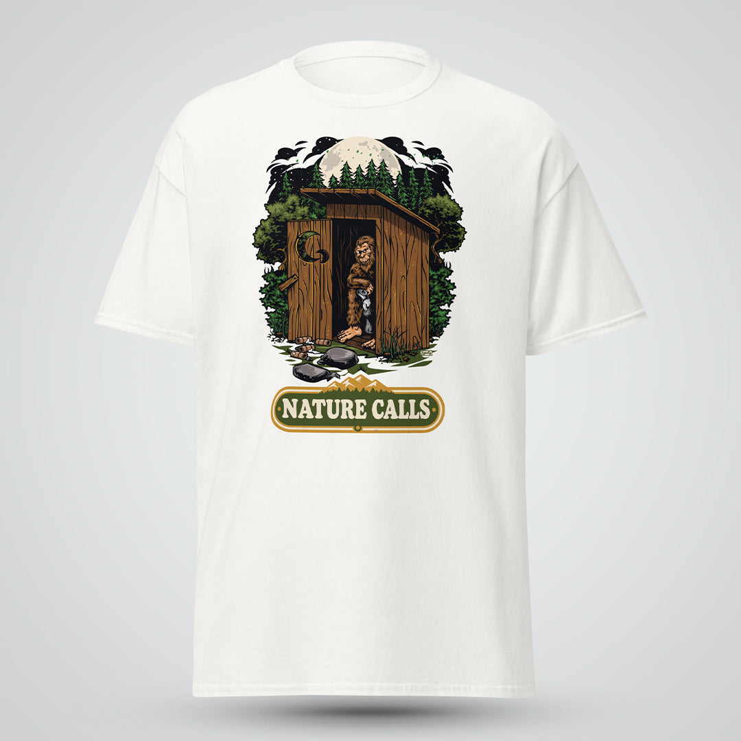 Nature Calls Bigfoot T-Shirt. 🌲👣