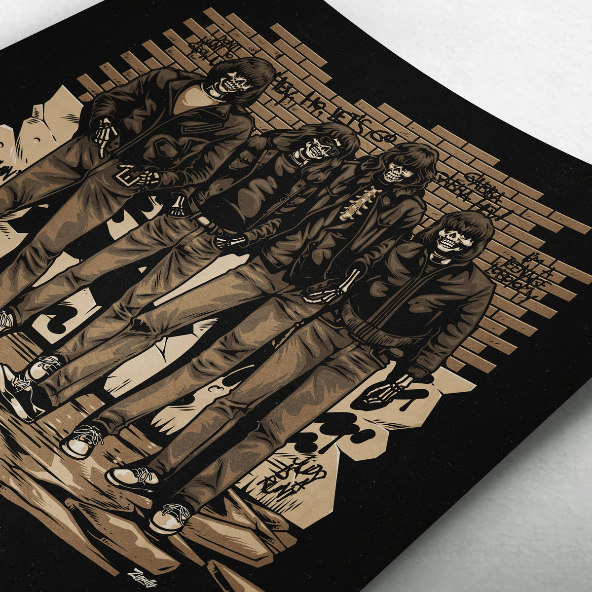 Vintage Punk Skeleton Poster