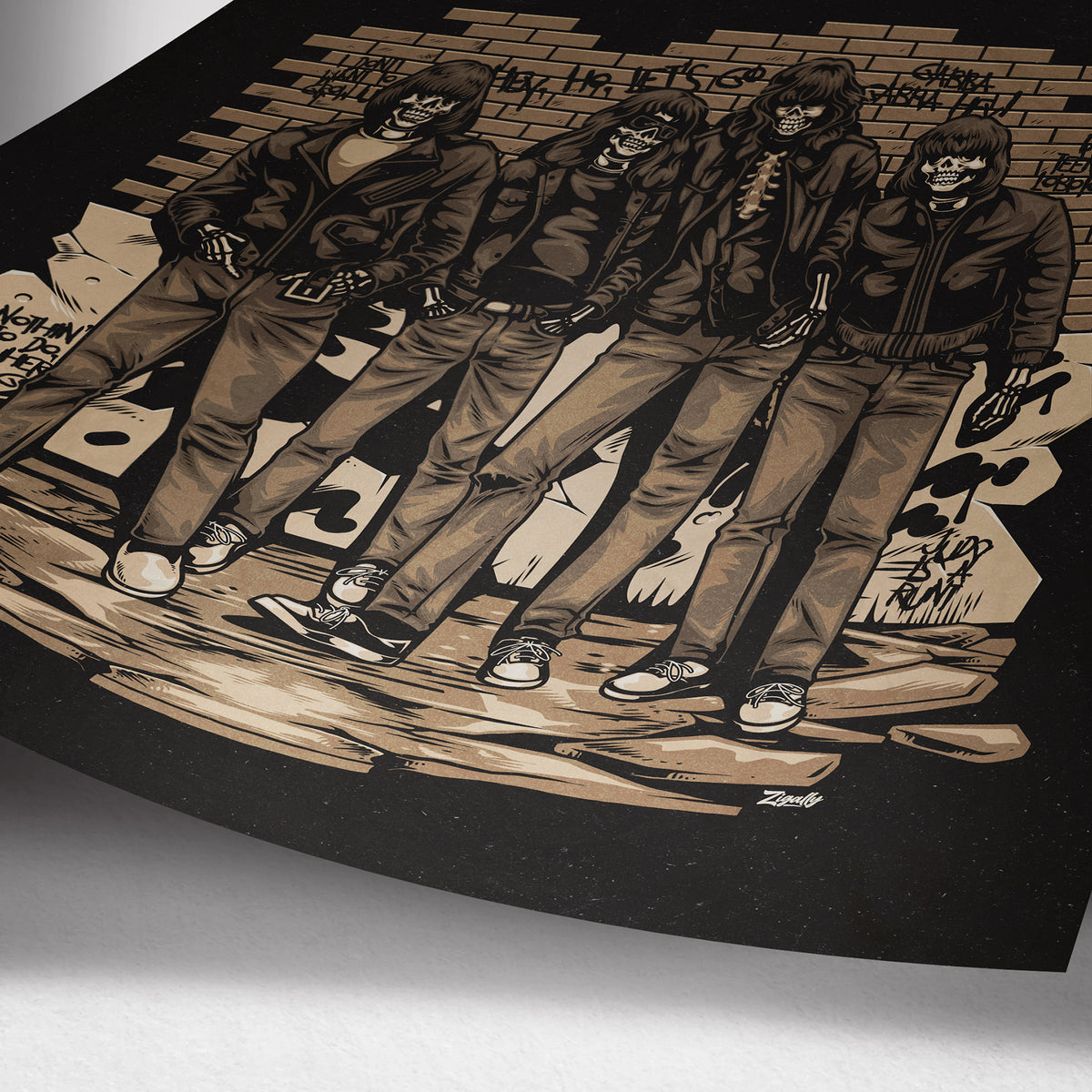 Vintage Punk Skeleton Poster