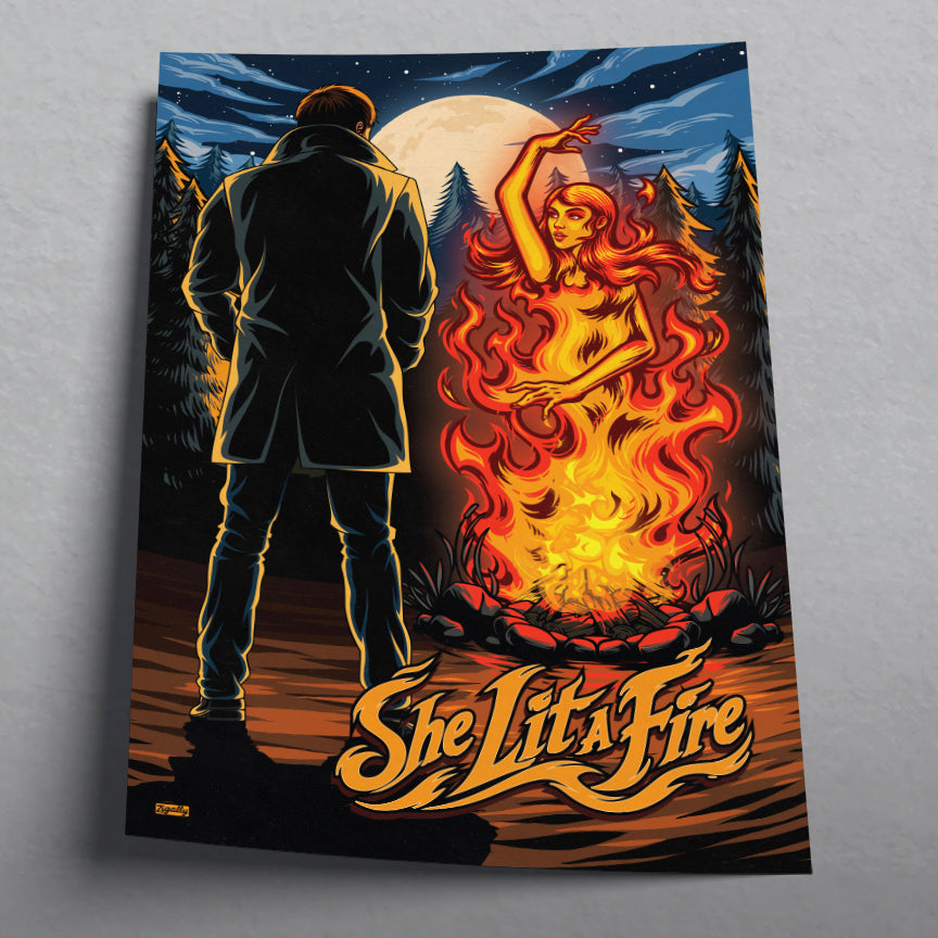 She Lit A Fire Art Print