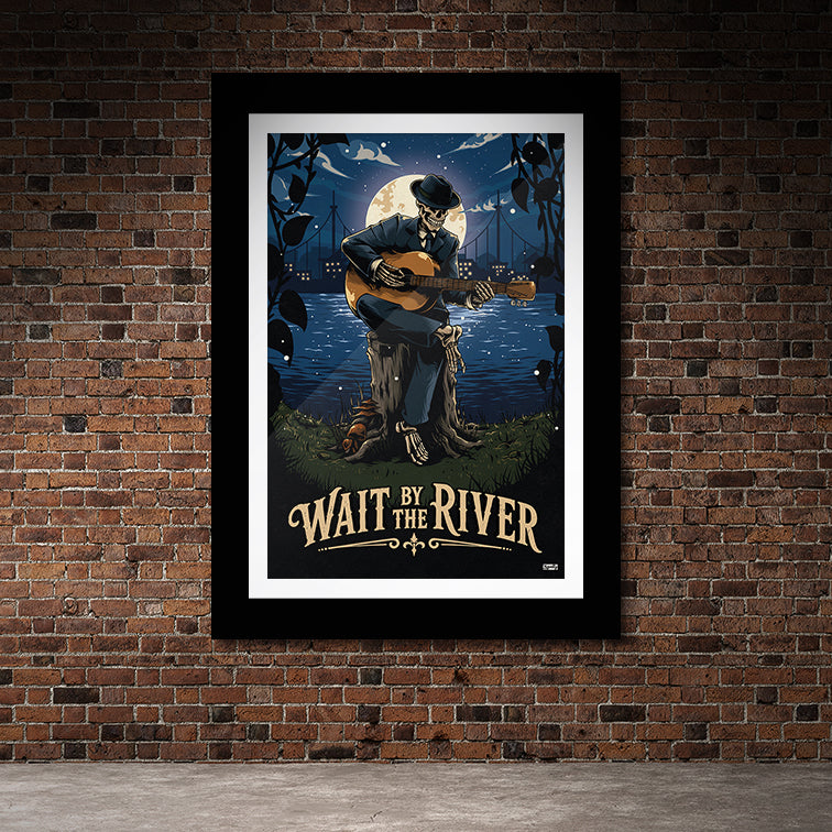 Wait by the River Dark Americana Art Print