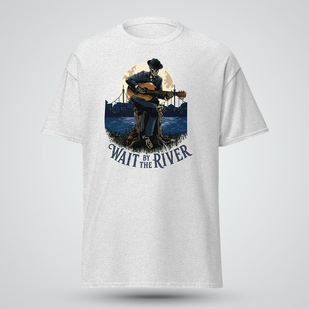 Wait by the River Skeleton Music T-Shirt