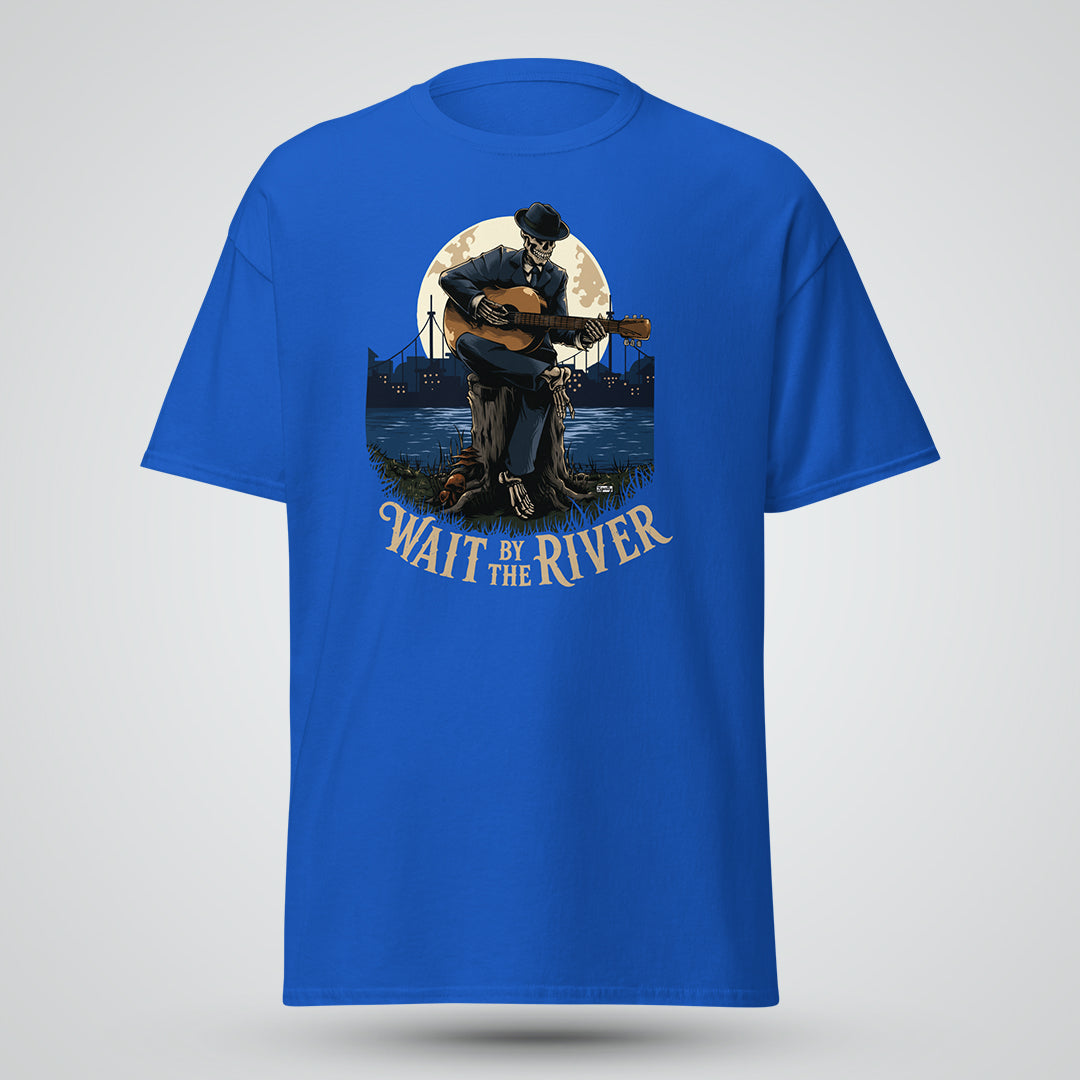 Wait by the River Skeleton Music T-Shirt