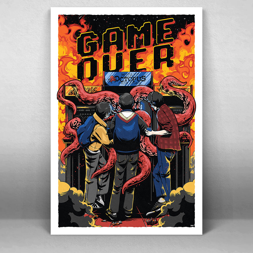 Game Over Retro Arcade Poster