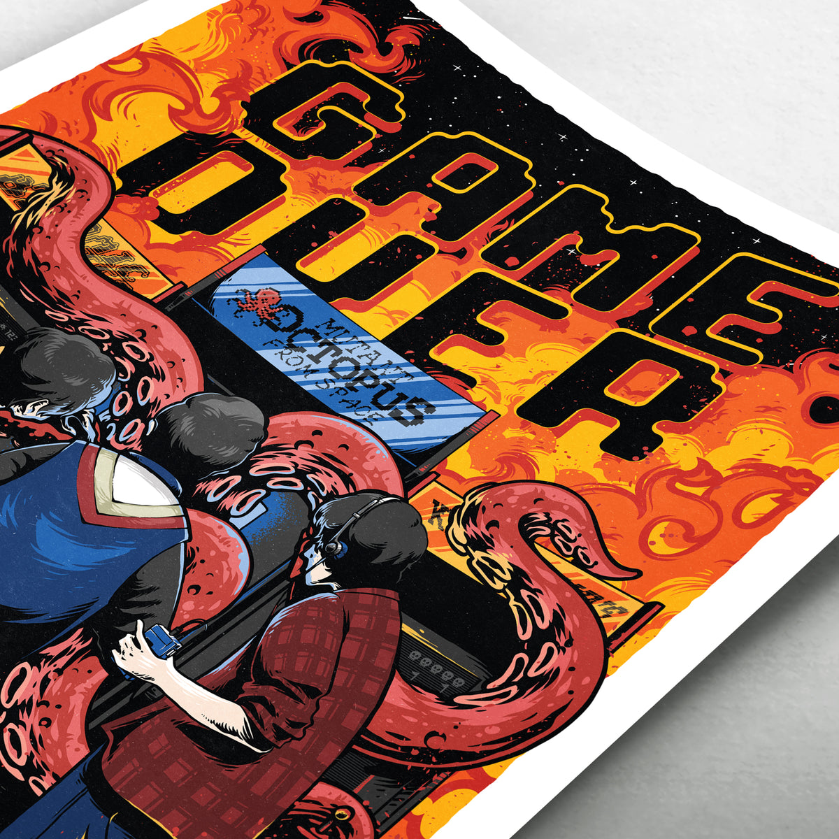 Game Over Retro Arcade Poster