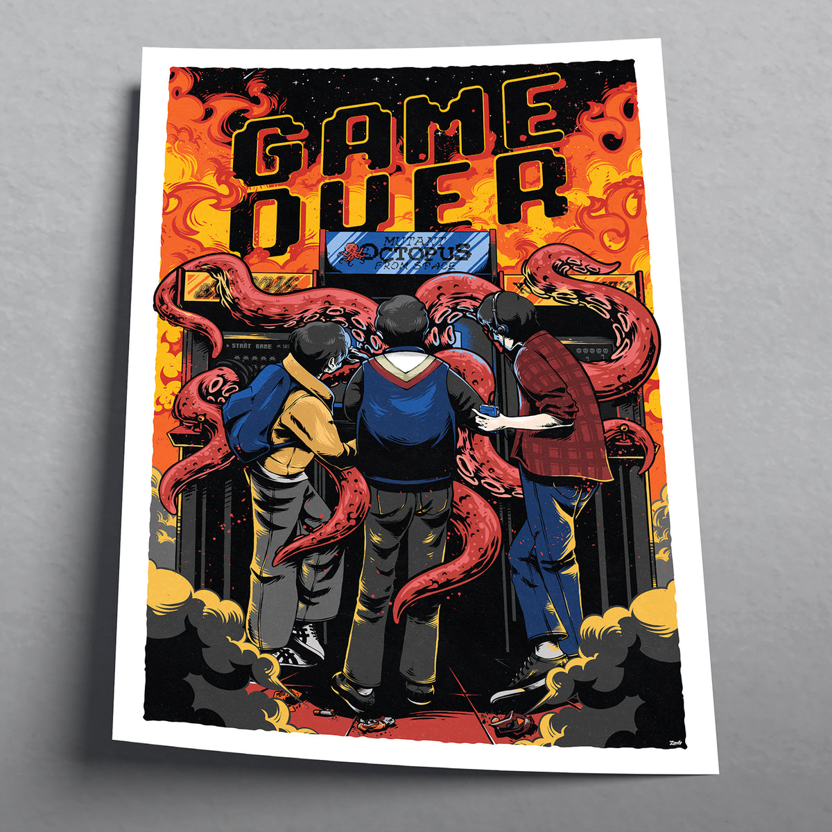Game Over Retro Arcade Poster