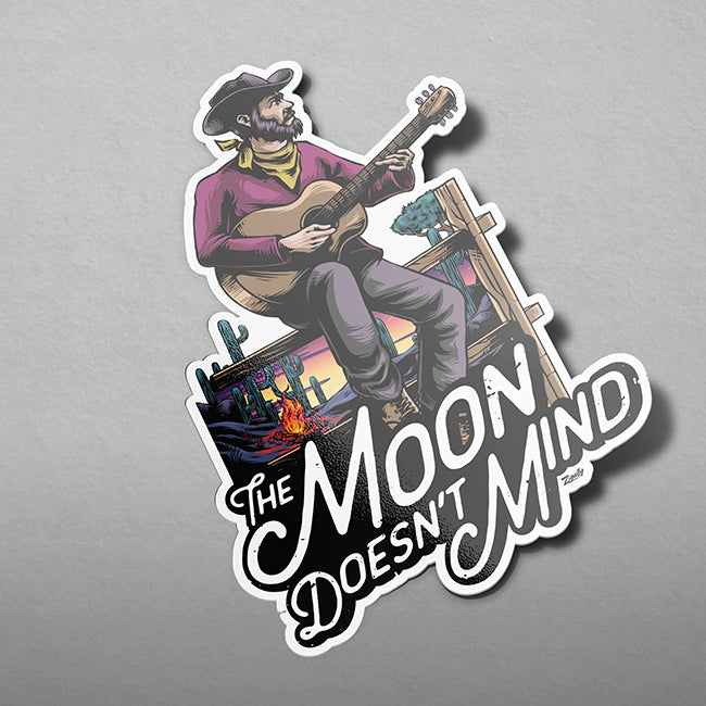 The Moon Doesn't Mind - Kiss Cut Sticker