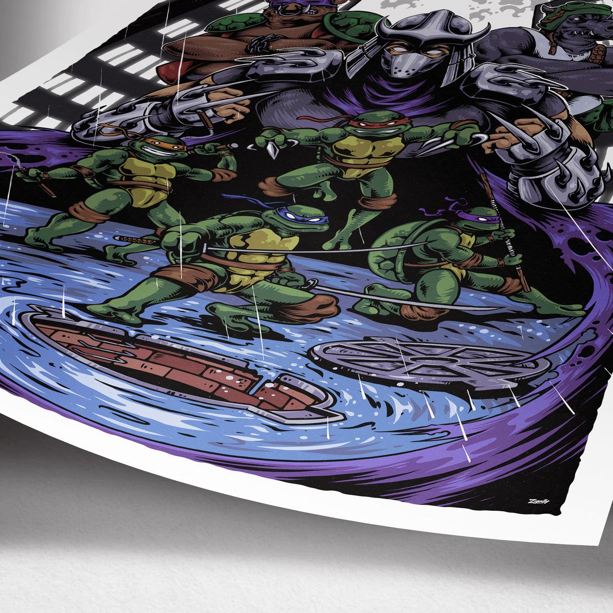 Tmnt Rooftop Poster TMNT Poster - zigally