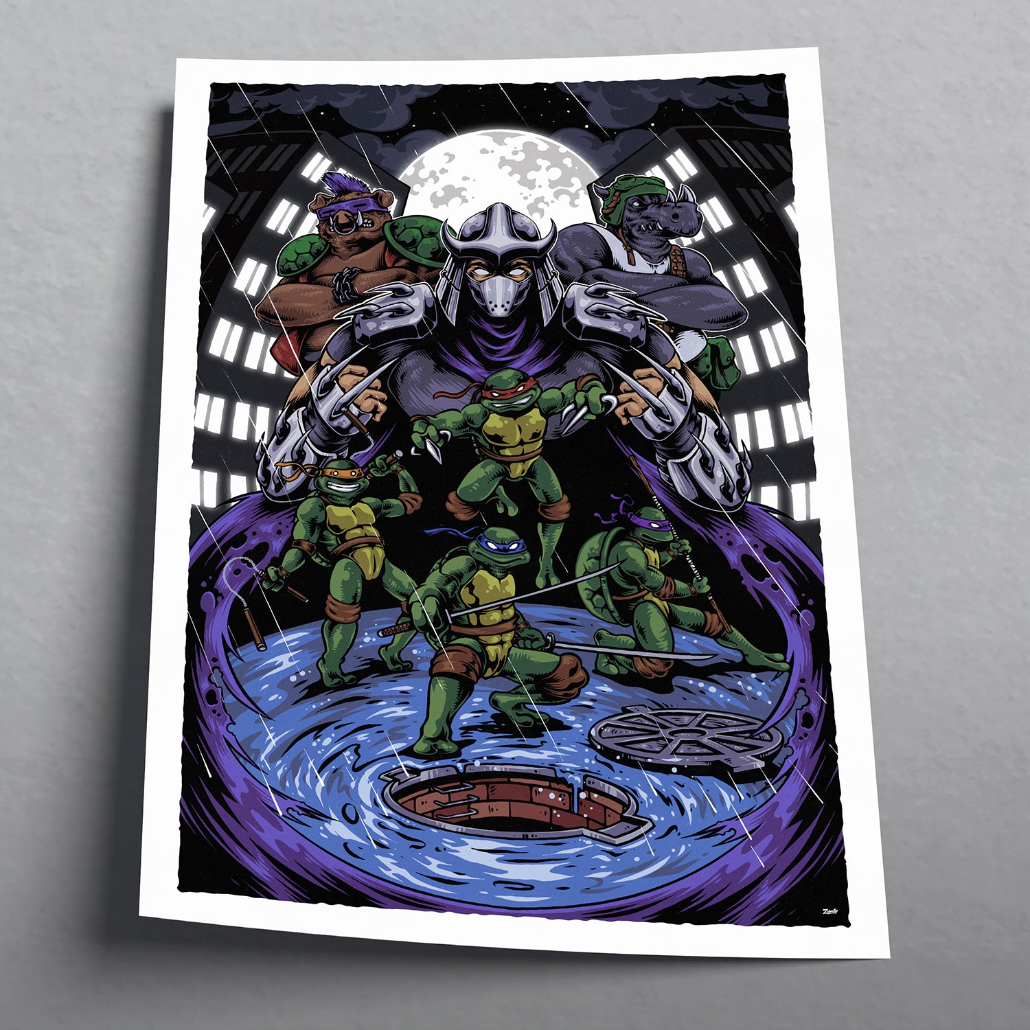 Tmnt Rooftop Poster TMNT Poster - zigally